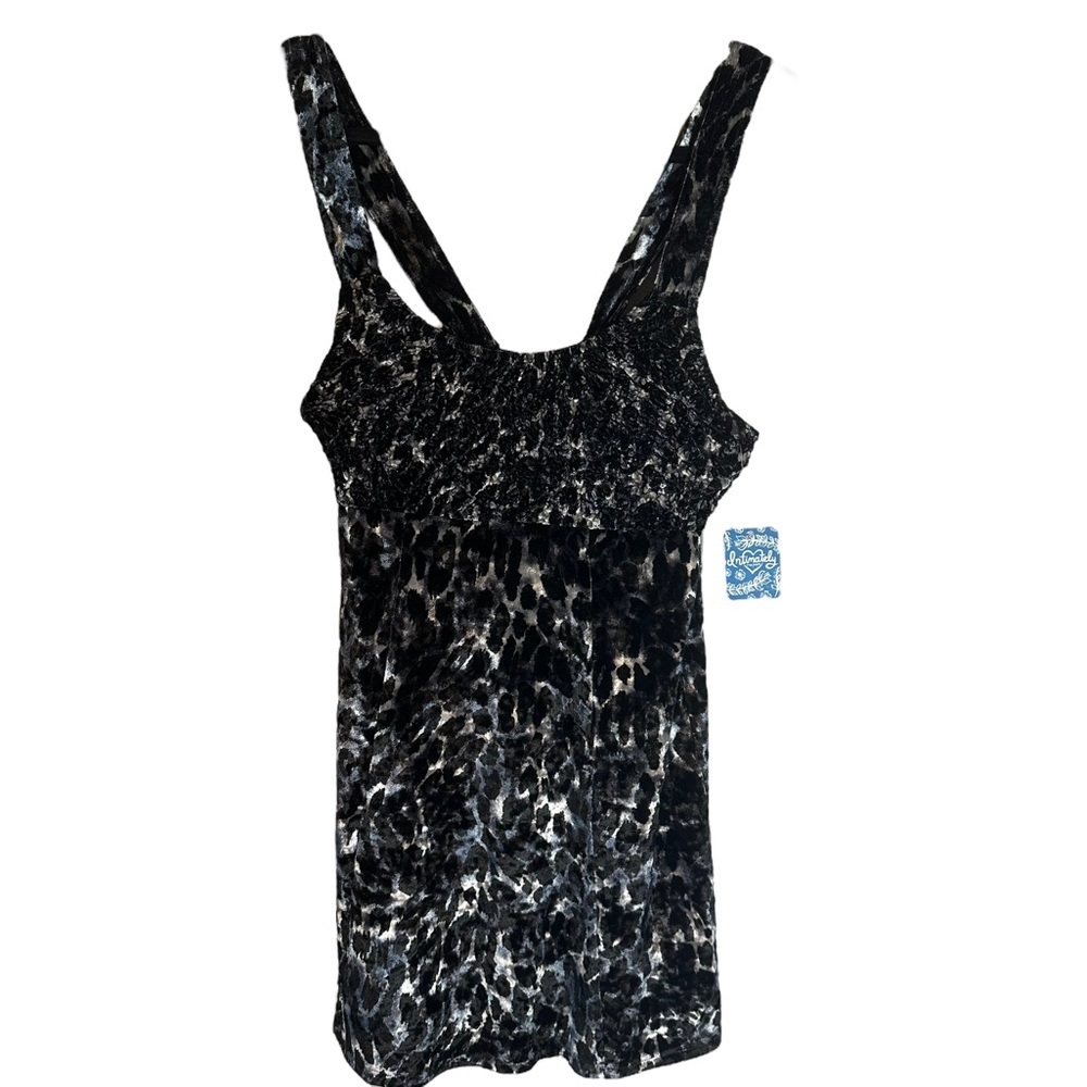 Free‎ People Virgo Moon Silver Combo Leopard Velvet Slip Dress S NWT OB1206367